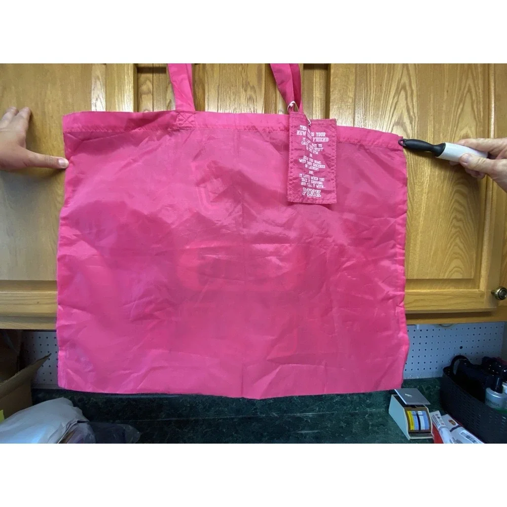 Vintage Victorias Secret Pink Reusable Tote Bag - Pink Foxes, Overnight, Travel